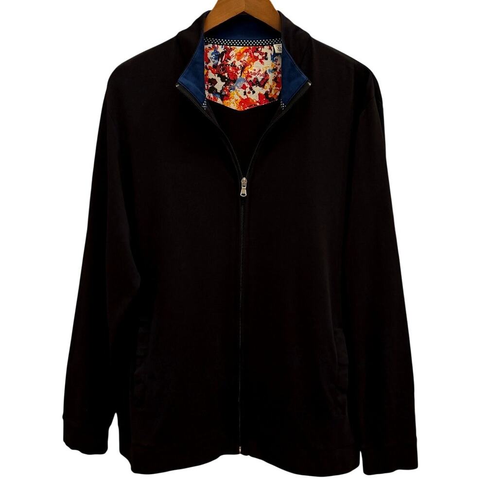 Robert Graham "Alan" Classic Fit Full-Zip Black Jacket Men's Size XL